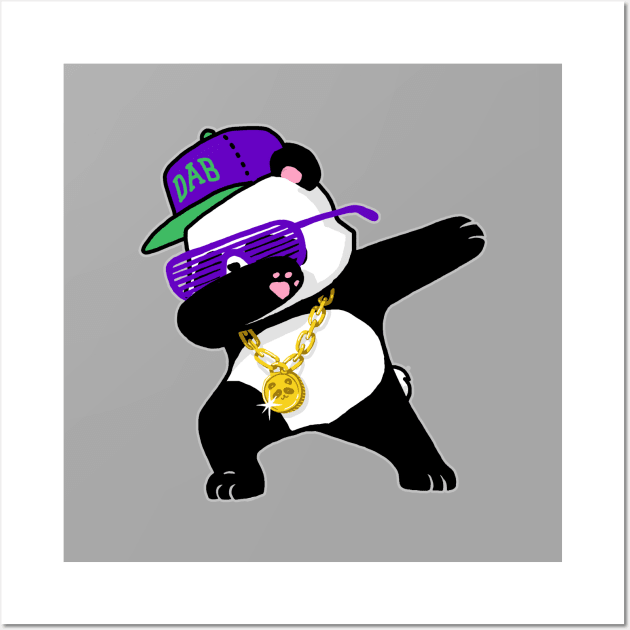 Dabbing Panda Funny Shirt Dab Hip Hop Wall Art by vo_maria